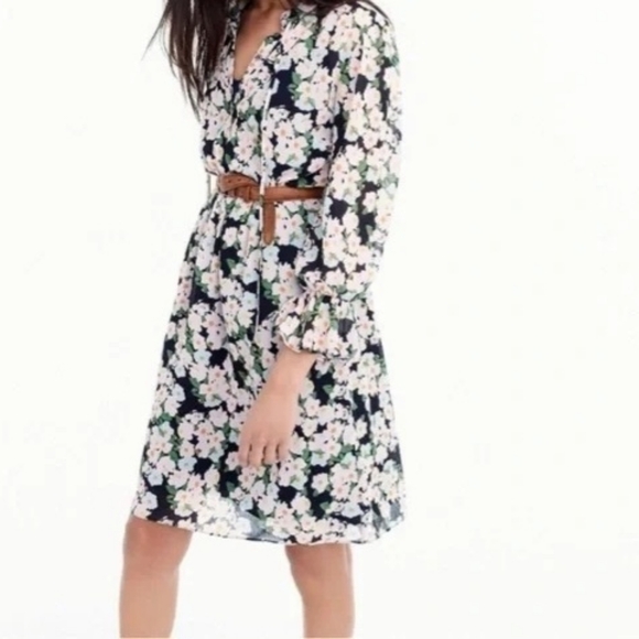 J. Crew Dresses & Skirts - New J Crew Mercantile Long Sleeve Navy & Blush Pink Floral Dress, NWT LP